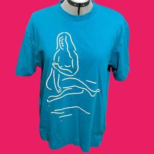 ZARA ART “be careful what you wish for” MERMAID TEE  / Sz L / aqua mermaidcore